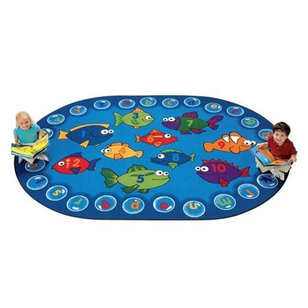 CARPETS FOR KIDS Carpets For Kids 6806 Fishing for Literacy 6.75 ft. x 9.42 ft. Oval Carpet 6806